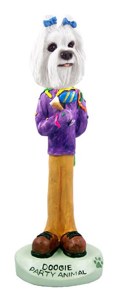 Maltese Party Animal Doogie Collectible Dog Figurine