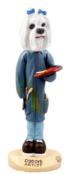 Maltese Artist Doogie Collectible Dog Figurine