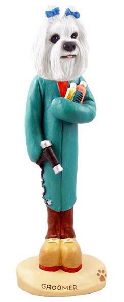 Maltese Groomer Doogie Collectible Dog Figurine