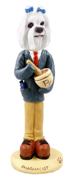 Maltese Pharmacist Doogie Collectible Dog Figurine