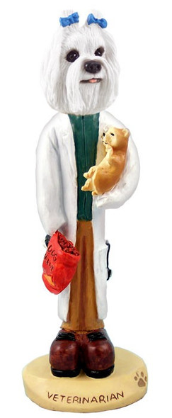 Maltese Veterinarian Doogie Collectible Dog Figurine