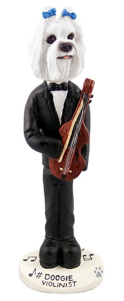 Maltese Violinist Doogie Collectible Dog Figurine