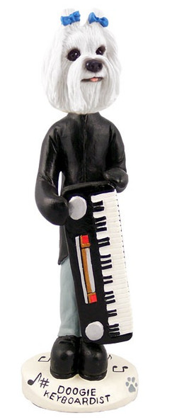 Maltese Keyboardist Doogie Collectible Dog Figurine