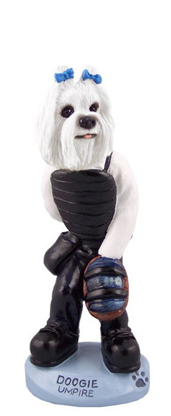 Maltese Umpire Doogie Collectible Dog Figurine