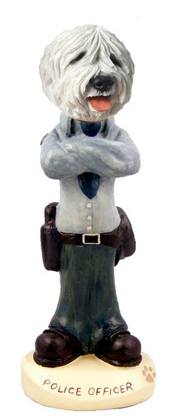 Old English Sheepdog Police Doogie Collectible Dog Figurine