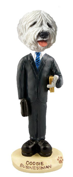 Old English Sheepdog Businessman Doogie Collectible Dog Figurine