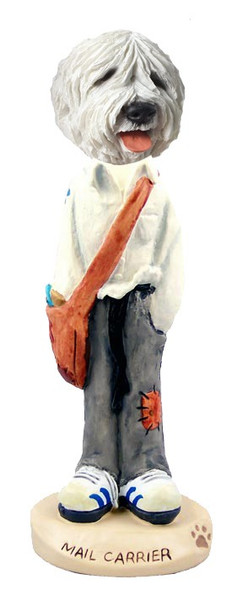 Old English Sheepdog Mail Carrier Doogie Collectible Dog Figurine