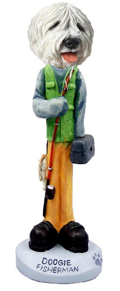 Old English Sheepdog Fisherman Doogie Collectible Dog Figurine