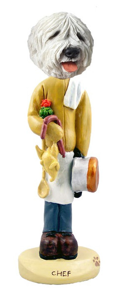 Old English Sheepdog Chef Doogie Collectible Dog Figurine