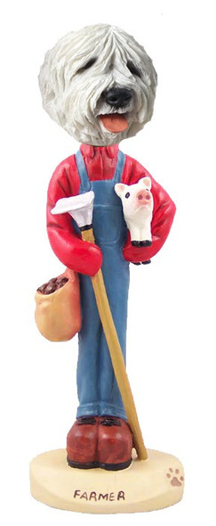 Old English Sheepdog Farmer Doogie Collectible Dog Figurine
