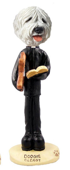 Old English Sheepdog Clergy Doogie Collectible Dog Figurine