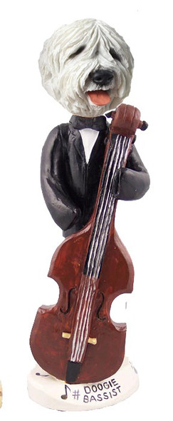 Old English Sheepdog Bassist Doogie Collectible Dog Figurine