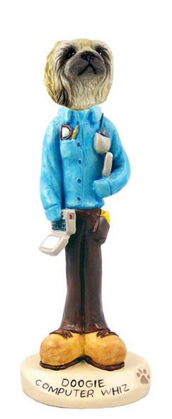 Pekingese Computer Whiz Doogie Collectible Dog Figurine