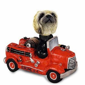 Pekingese Fire Engine Doogie Collectible Dog Figurine