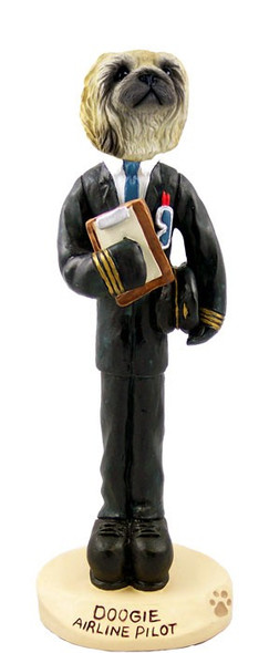 Pekingese Airline Pilot Doogie Collectible Dog Figurine