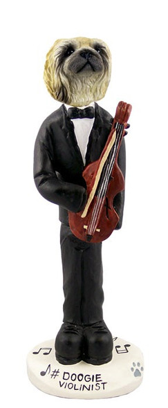 Pekingese Violinist Doogie Collectible Dog Figurine