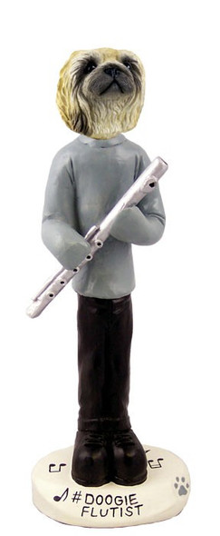 Pekingese Flutist Doogie Collectible Dog Figurine