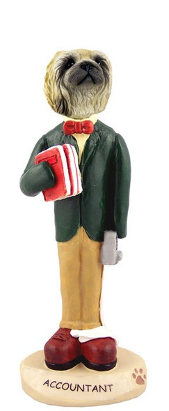 Pekingese Accountant Doogie Collectible Dog Figurine