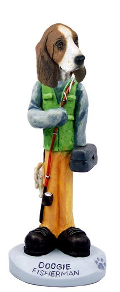 Basset Hound Fisherman Doogie Collectible Dog Figurine