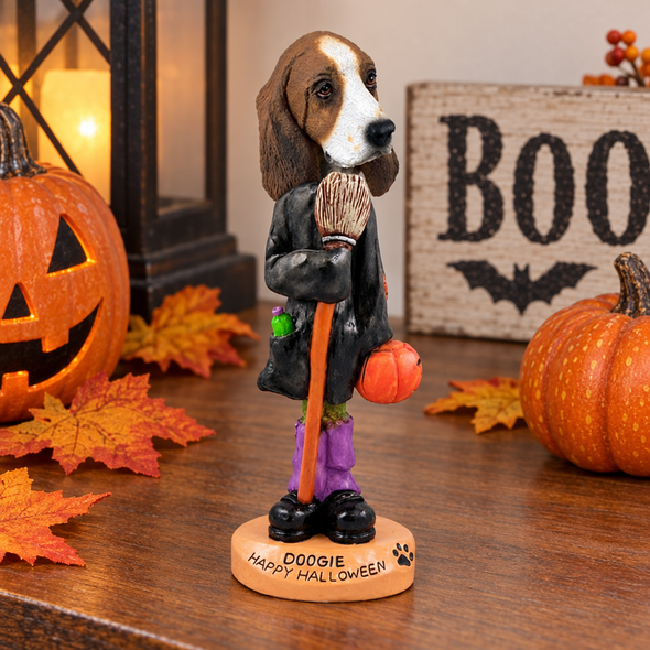 Basset Hound Happy Halloween Doogie Collectible Dog Figurine