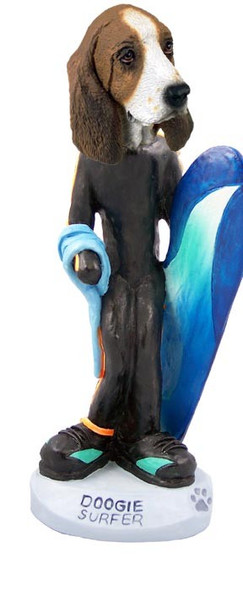 Basset Hound Surfer Doogie Collectible Dog Figurine