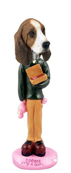 Basset Hound It's a Girl Doogie Collectible Dog Figurine