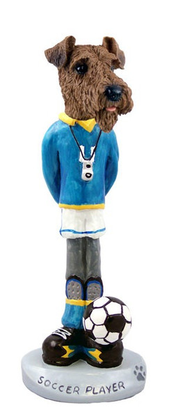 Airedale Soccer Doogie Collectible Dog Figurine