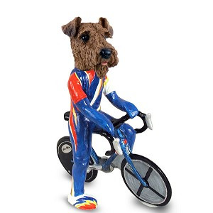 Airedale Bicycle Doogie Collectible Dog Figurine