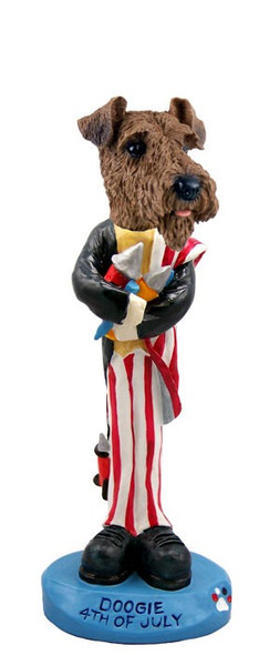 Airedale 4th of July Doogie Collectible Dog Figurine