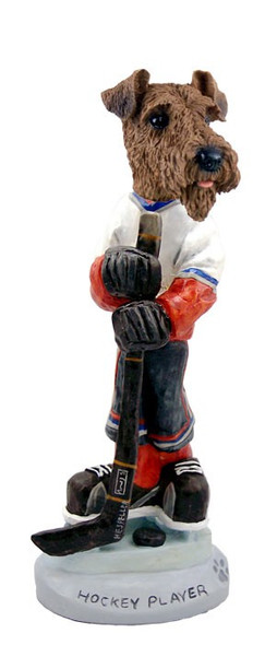 Airedale Hockey Player Doogie Collectible Dog Figurine