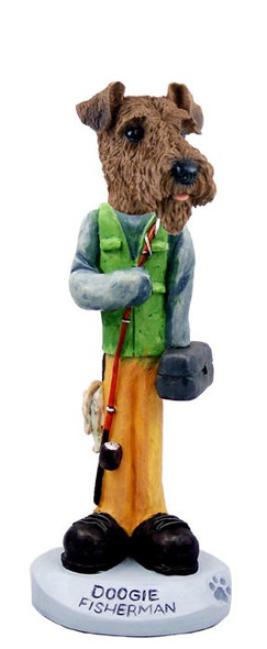 Airedale Fisherman Doogie Collectible Dog Figurine