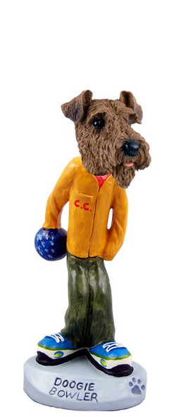 Airedale Bowler Doogie Collectible Dog Figurine