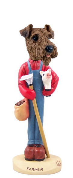 Airedale Farmer Doogie Collectible Dog Figurine
