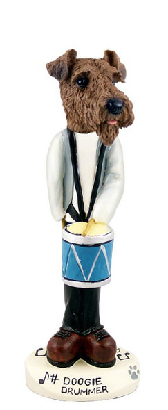 Airedale Drummer Doogie Collectible Dog Figurine