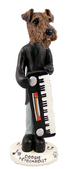 Airedale Keyboardist Doogie Collectible Dog Figurine