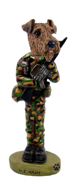 Airedale U S Army Doogie Collectible Dog Figurine