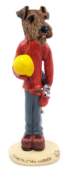 Airedale Construction Worker Doogie Collectible Dog Figurine