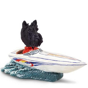 Scottish Terrier Motorboat Doogie Collectible Dog Figurine
