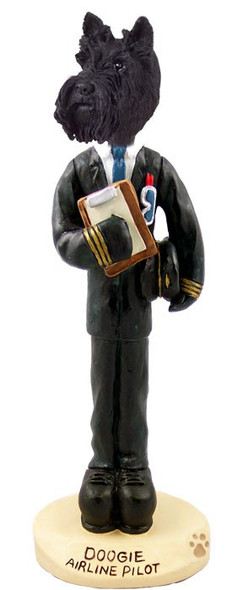 Scottish Terrier Airline Pilot Doogie Collectible Dog Figurine