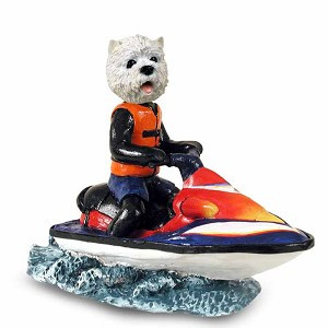 West Highland White Terrier Jet Ski Doogie Collectible Dog Figurine