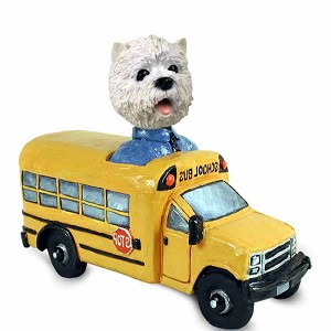 West Highland White Terrier School Bus Doogie Collectible Dog Figurine