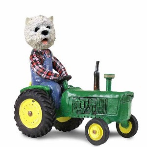 West Highland White Terrier Tractor Doogie Collectible Dog Figurine