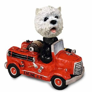 West Highland White Terrier Fire Engine Doogie Collectible Dog Figurine
