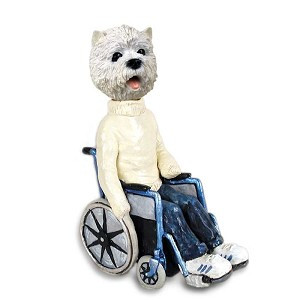 West Highland White Terrier Wheelchair Doogie Collectible Dog Figurine