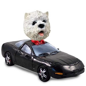 West Highland White Terrier Sports Car Doogie Collectible Dog Figurine