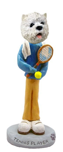 West Highland White Terrier Tennis Player Doogie Collectible Dog Figurine