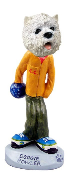 West Highland White Terrier Bowler Doogie Collectible Dog Figurine