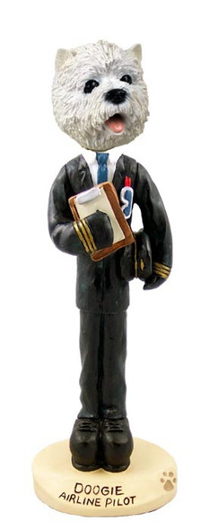 West Highland White Terrier Airline Pilot Doogie Collectible Dog Figurine