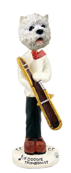 West Highland White Terrier Trombonist Doogie Collectible Dog Figurine
