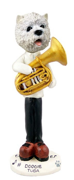 West Highland White Terrier Tuba Doogie Collectible Dog Figurine